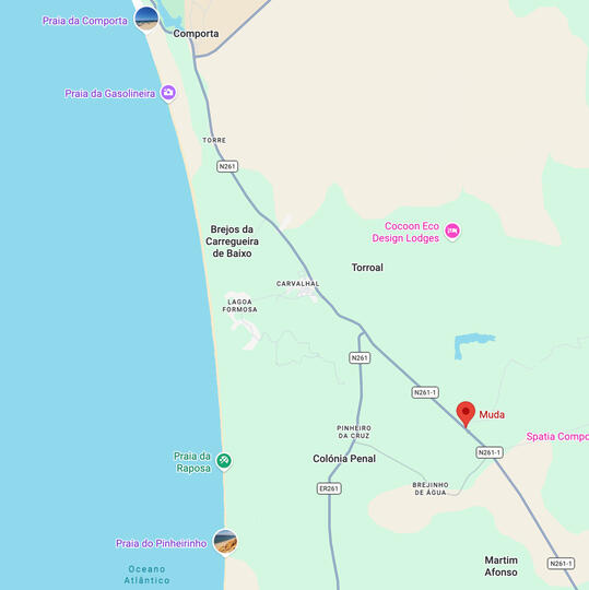 Muda Comporta Map Muda Comporta Map